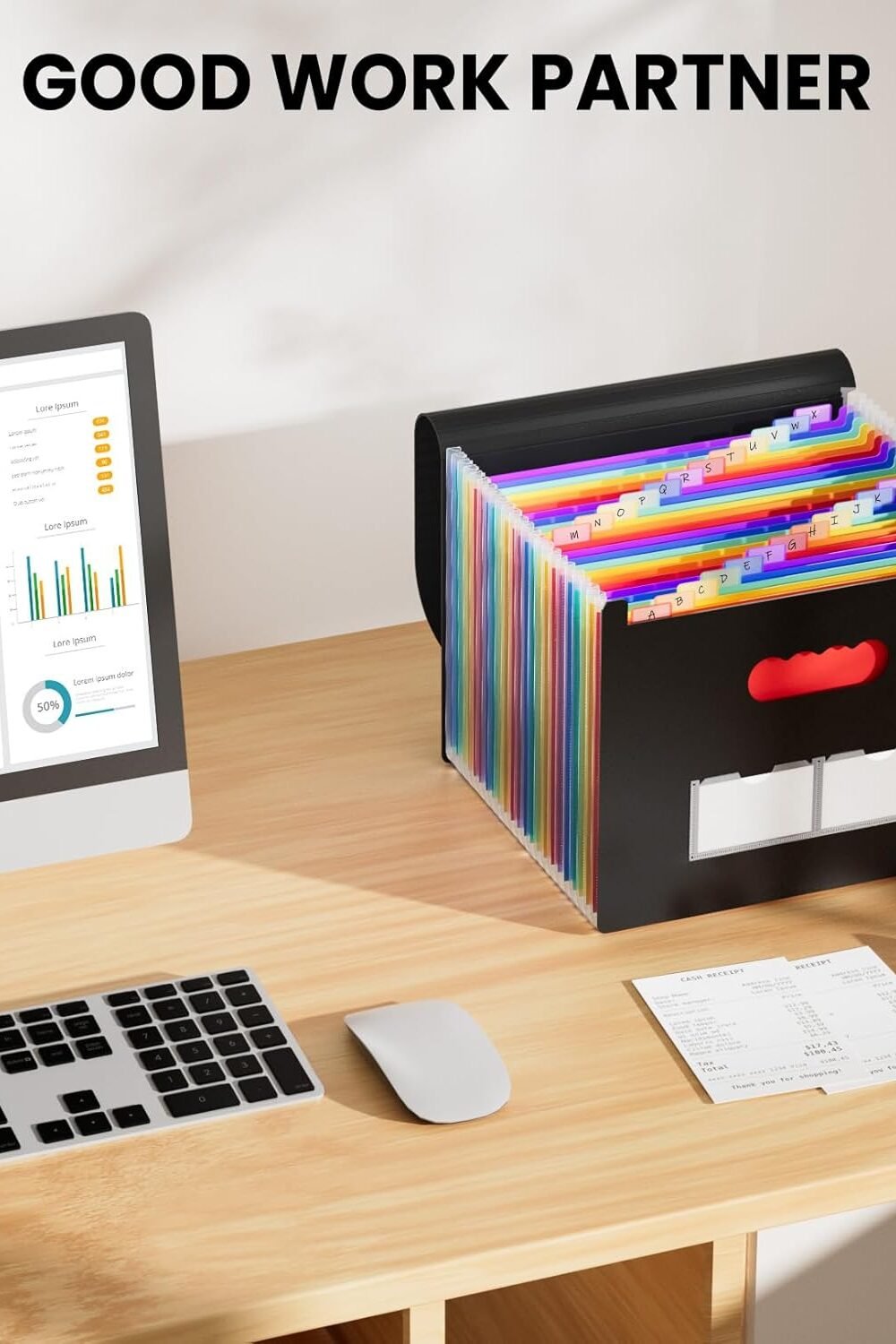 Sooez Expandable File Folder With Labels - Black - Image 5