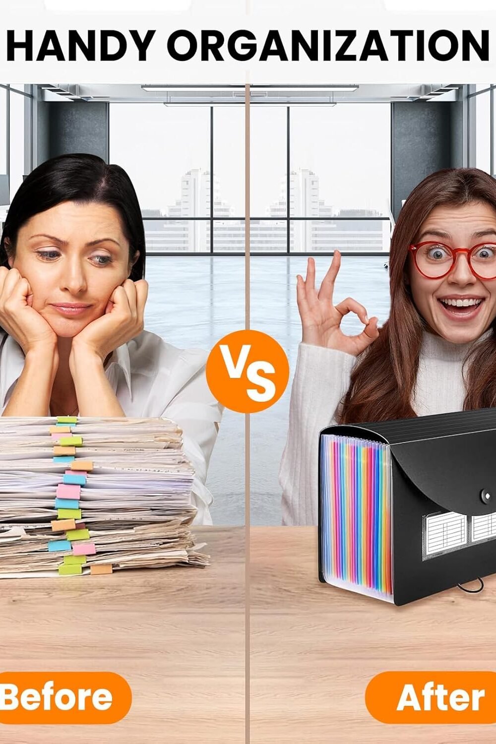 Sooez Expandable File Folder With Labels - Black - Image 6