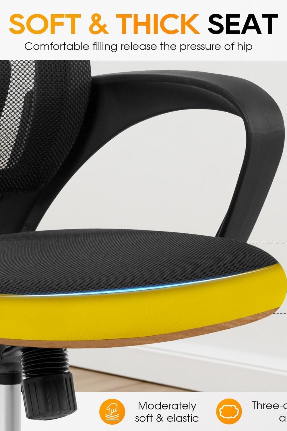 Ergonomic Mid-Back Office Chair With Lumbar Support - Image 4