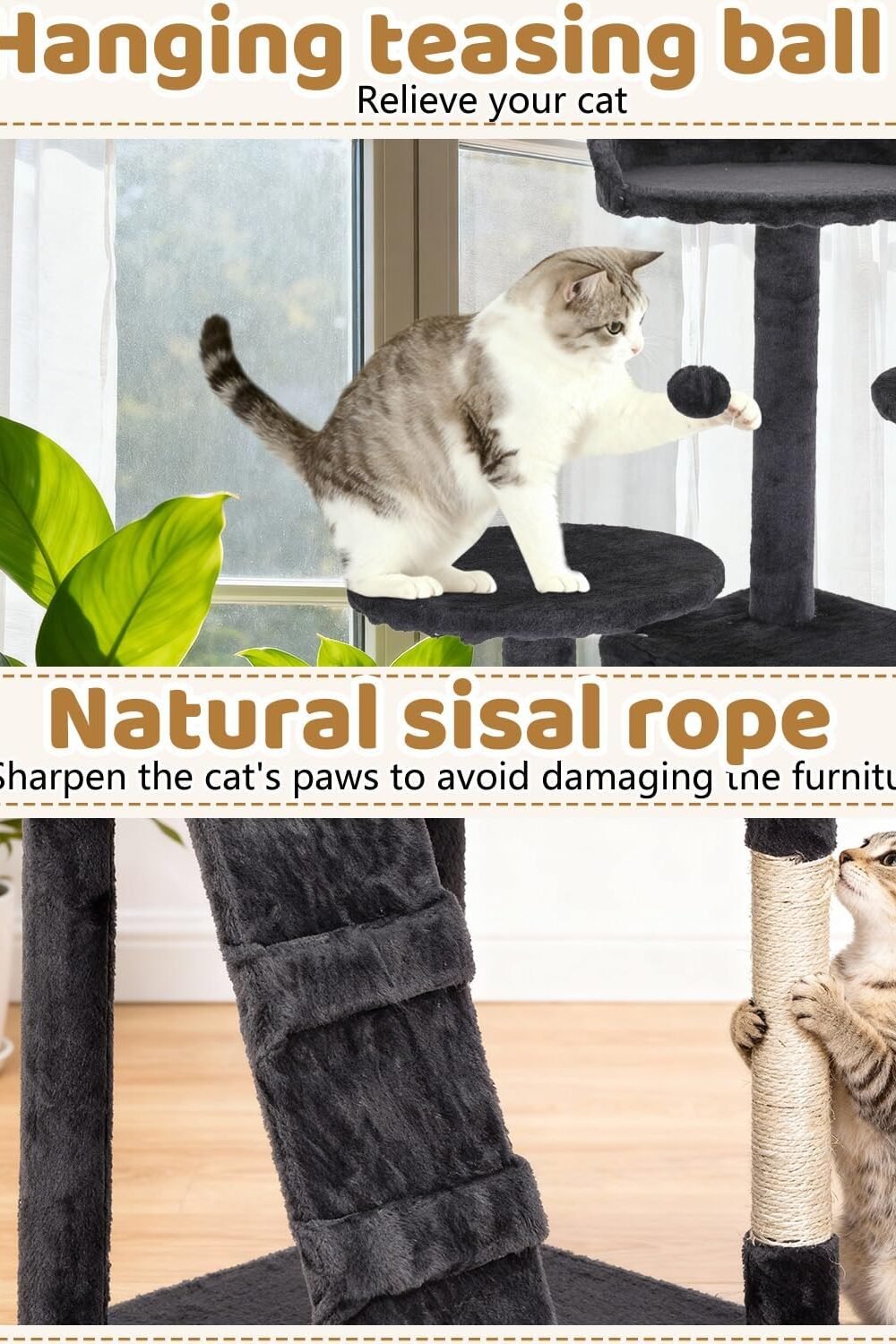 Bestoffice Multi-Level Cat Ee With Condo Scratchg Posts - Image 6