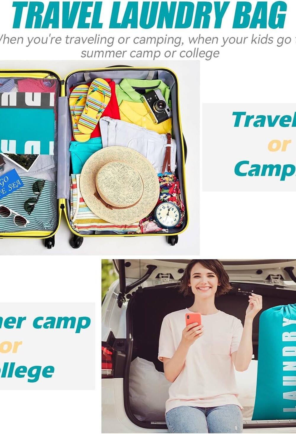 Large Laundry Bags Avel - Cyan Gray - Image 6