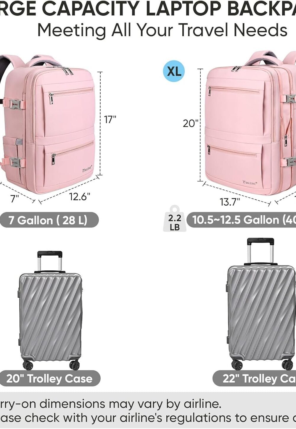 Bleine Large Sturdy Vel Backpack Men Women - Image 4