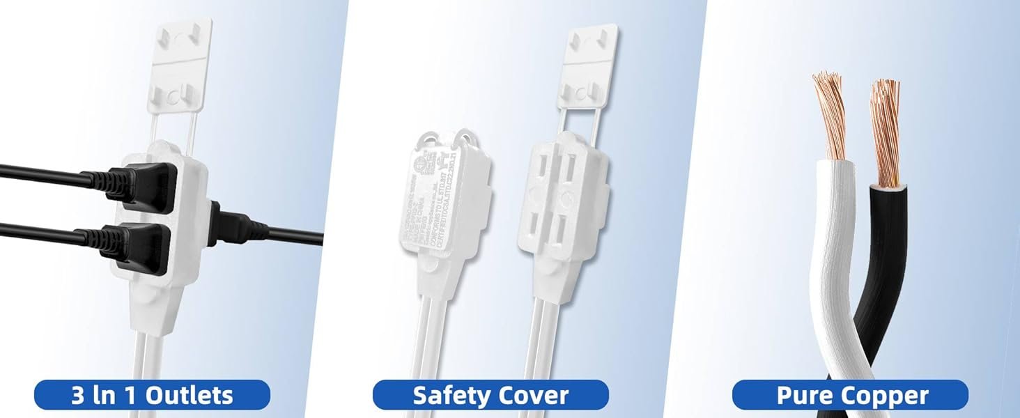 Power Strip with Outlets - ft Extension Cord 658