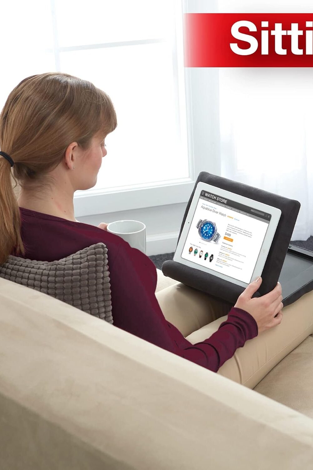 Ontel Multi-Ngle Soft Tablet Stand - Gray - Image 4