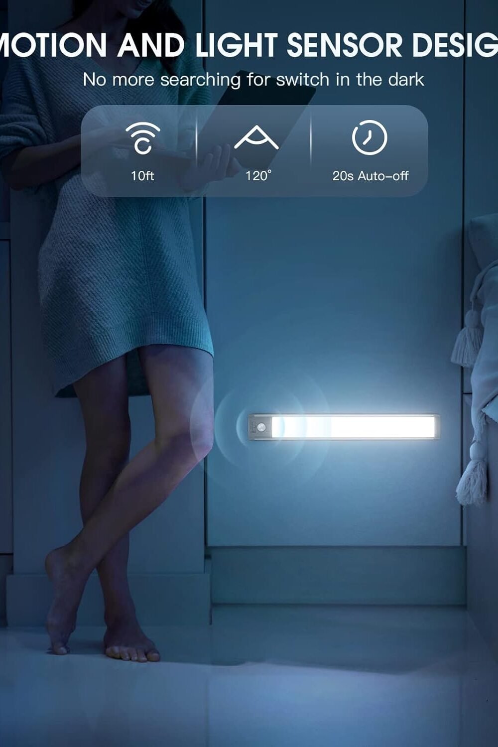 Rechargeable Motion Sensor Closet Light - Dimmable Magnetic - Image 4