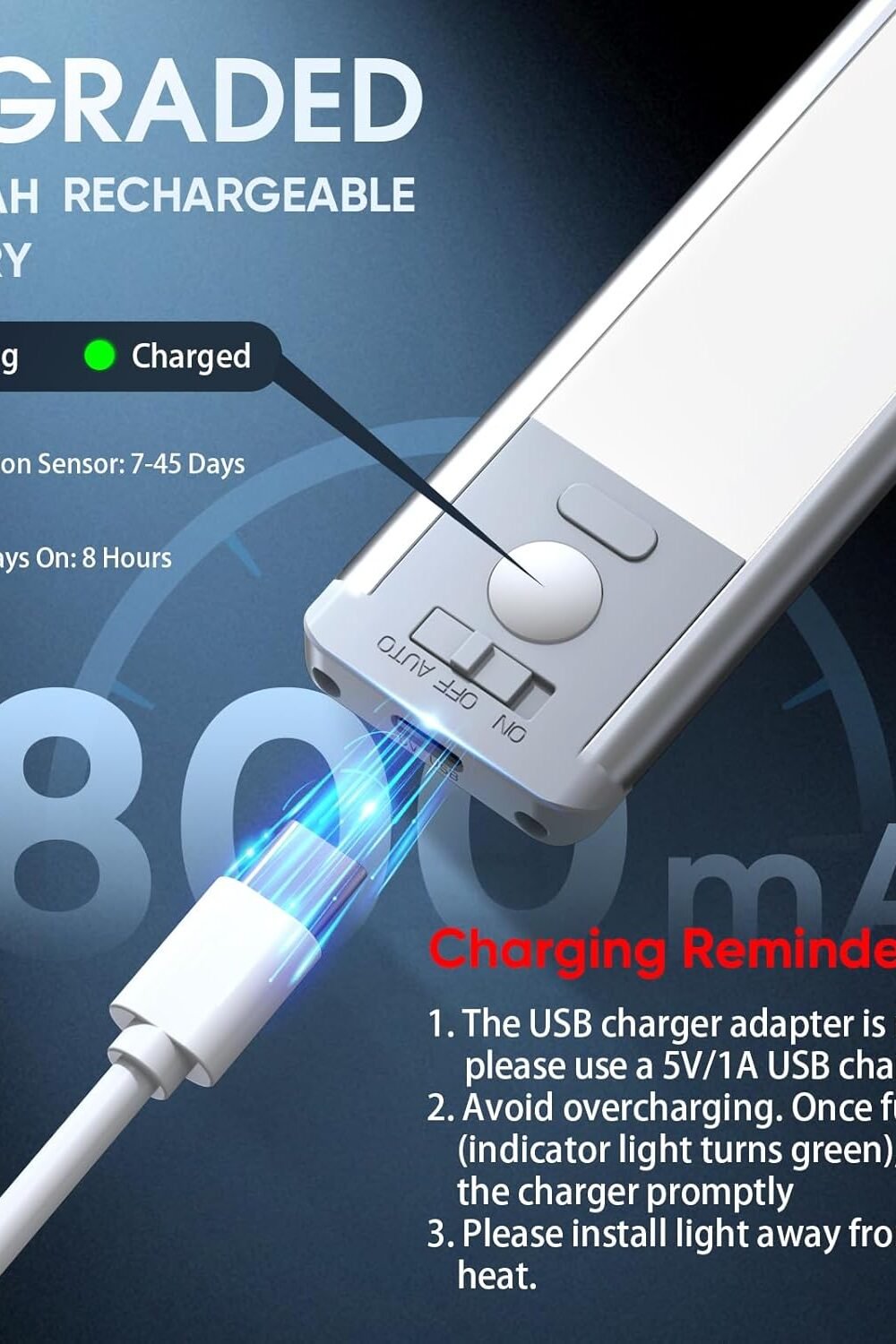 Rechargeable Motion Sensor Closet Light - Dimmable Magnetic - Image 5