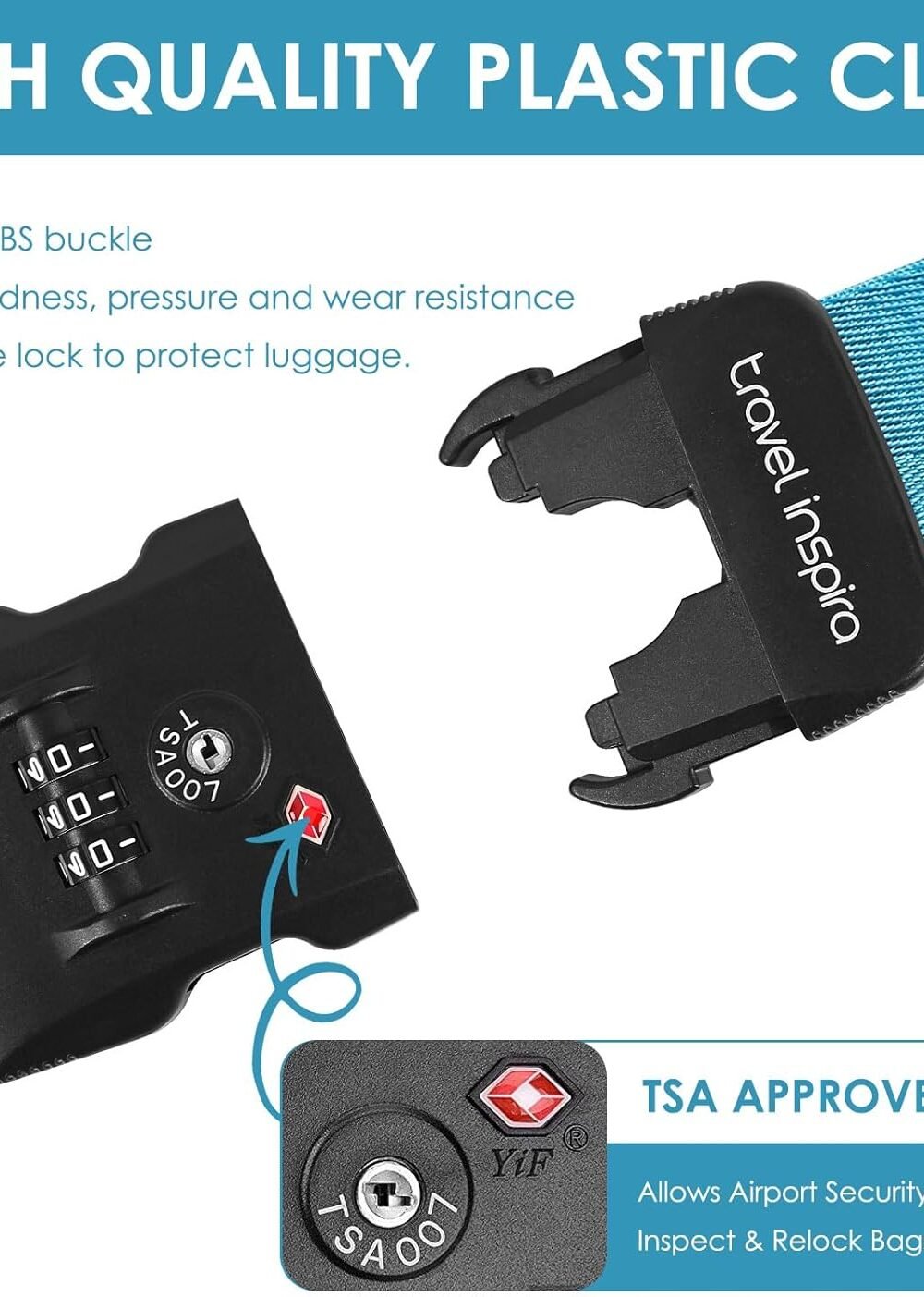 Vel Inspira Djustable Luggage Straps - High Visibility - Image 6