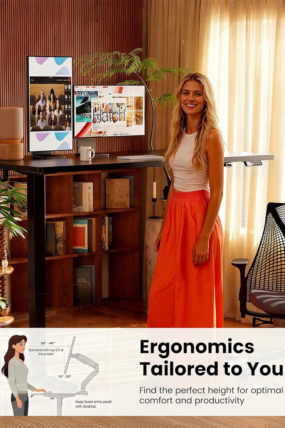 Ergear Djustable Electric Standg Desk - Black - Image 7