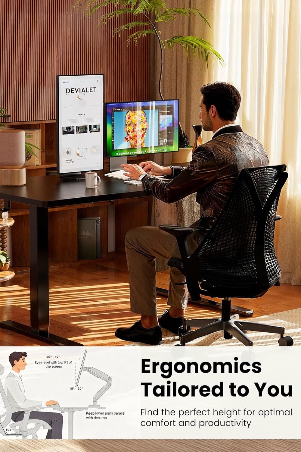 Ergear Djustable Electric Standg Desk - Black - Image 8