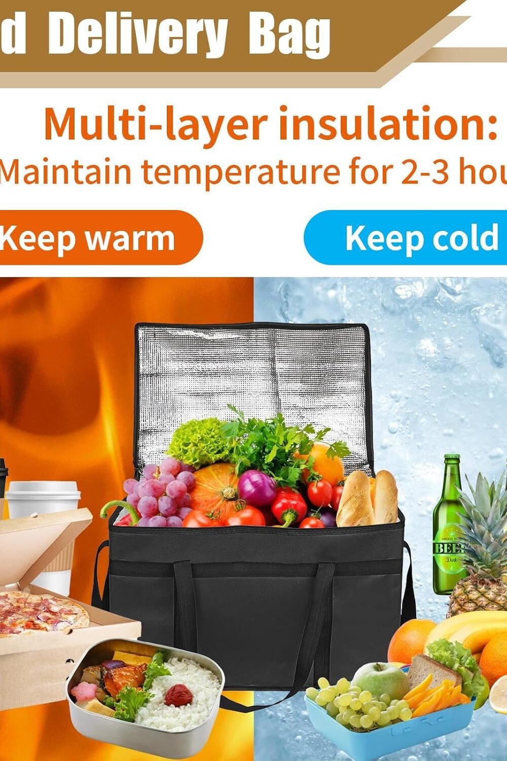 Xxxl Insulated Food Delivery Bag - Heavy-Duty Cooler - Image 4