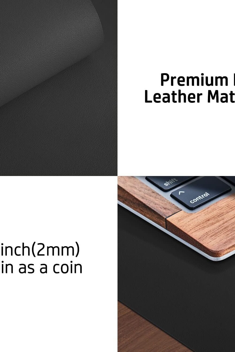Non-Slip Waterproof Pu Leather Desk Pad - Black - Image 7