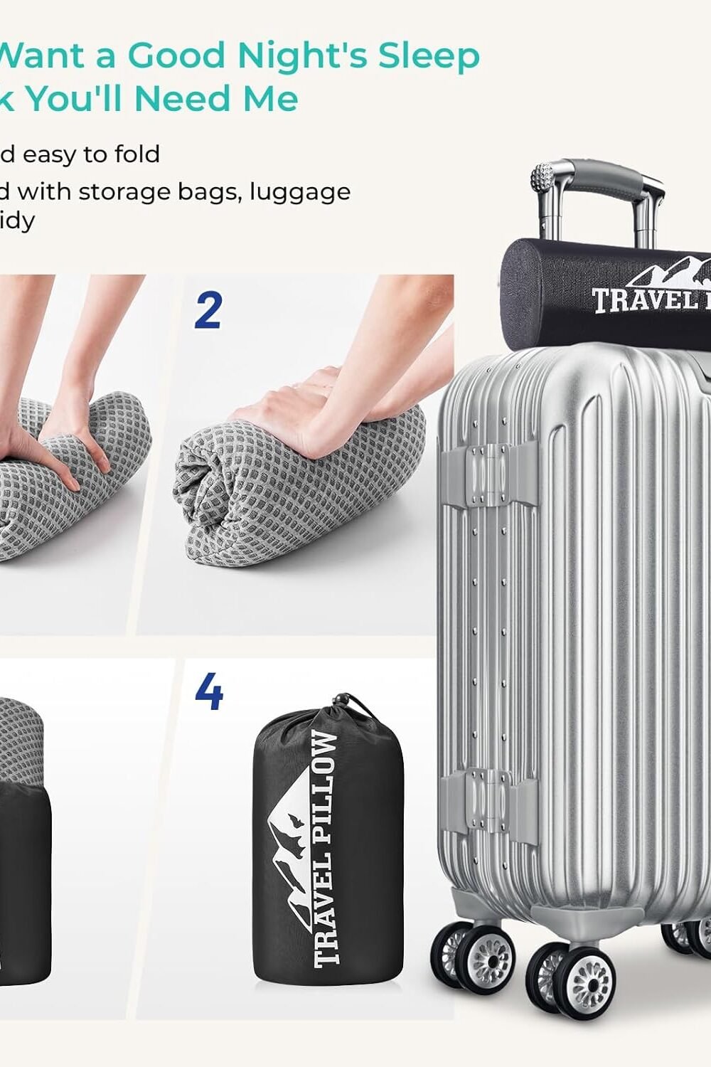 Vel Memory Foam Pillow - Medium Firm, Avel Campg - Image 4