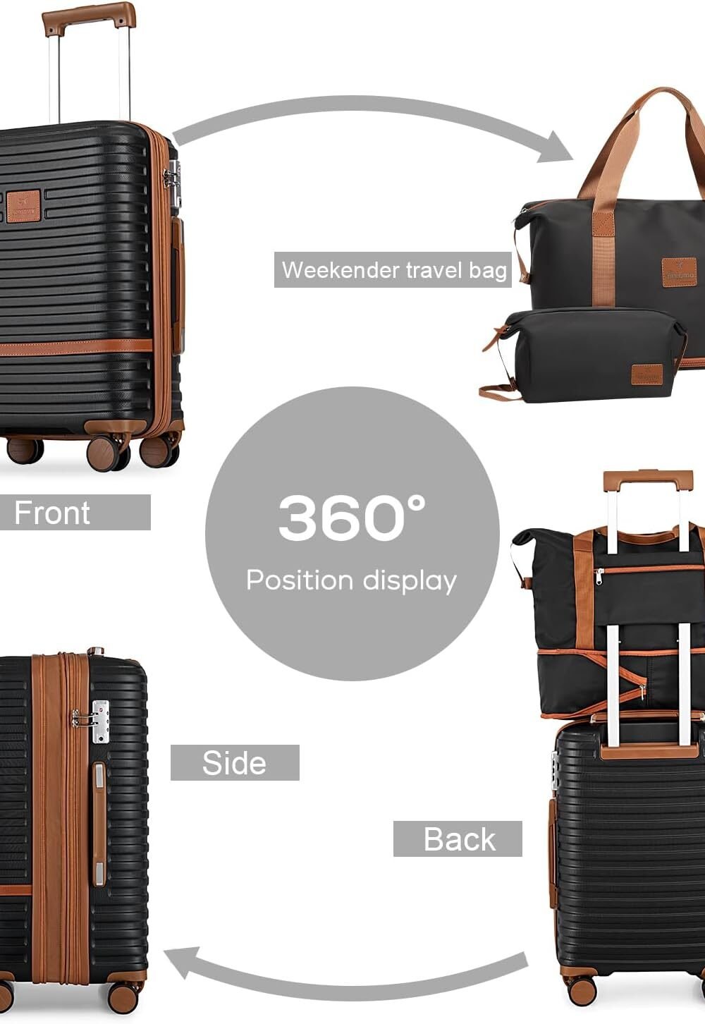 Joyway Hardside Luggage Set With Spner Wheels - Expandable A - Image 4