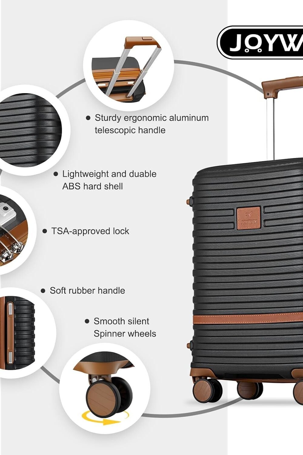 Joyway Hardside Luggage Set With Spner Wheels - Expandable A - Image 6