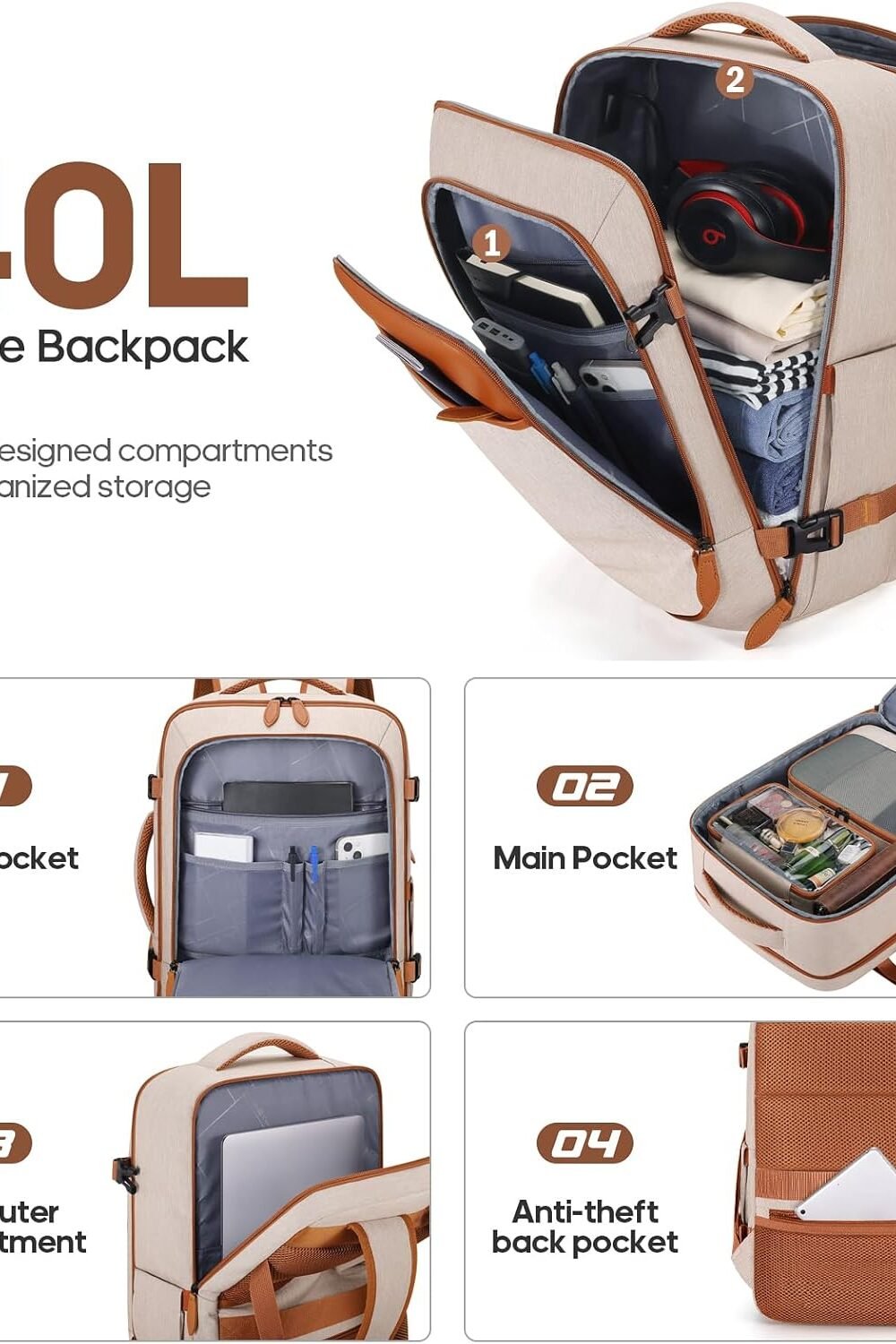 Ukein -Piece Luggage Set With Spner Wheels - Image 5