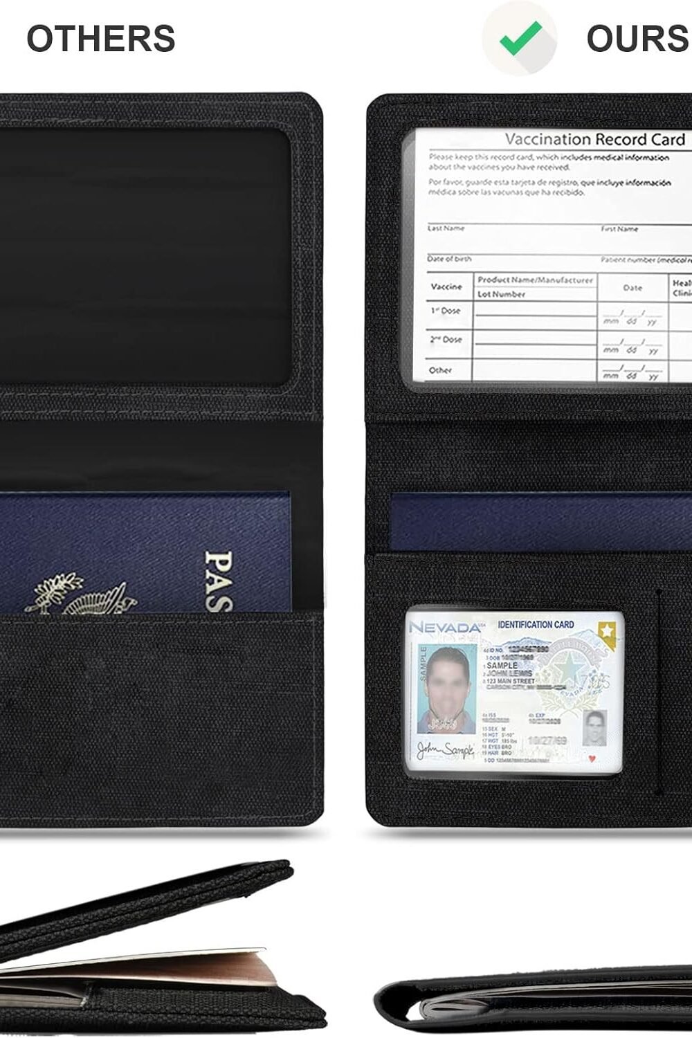 Rfid Passport Cover With Card Slots - White/Black - Image 5