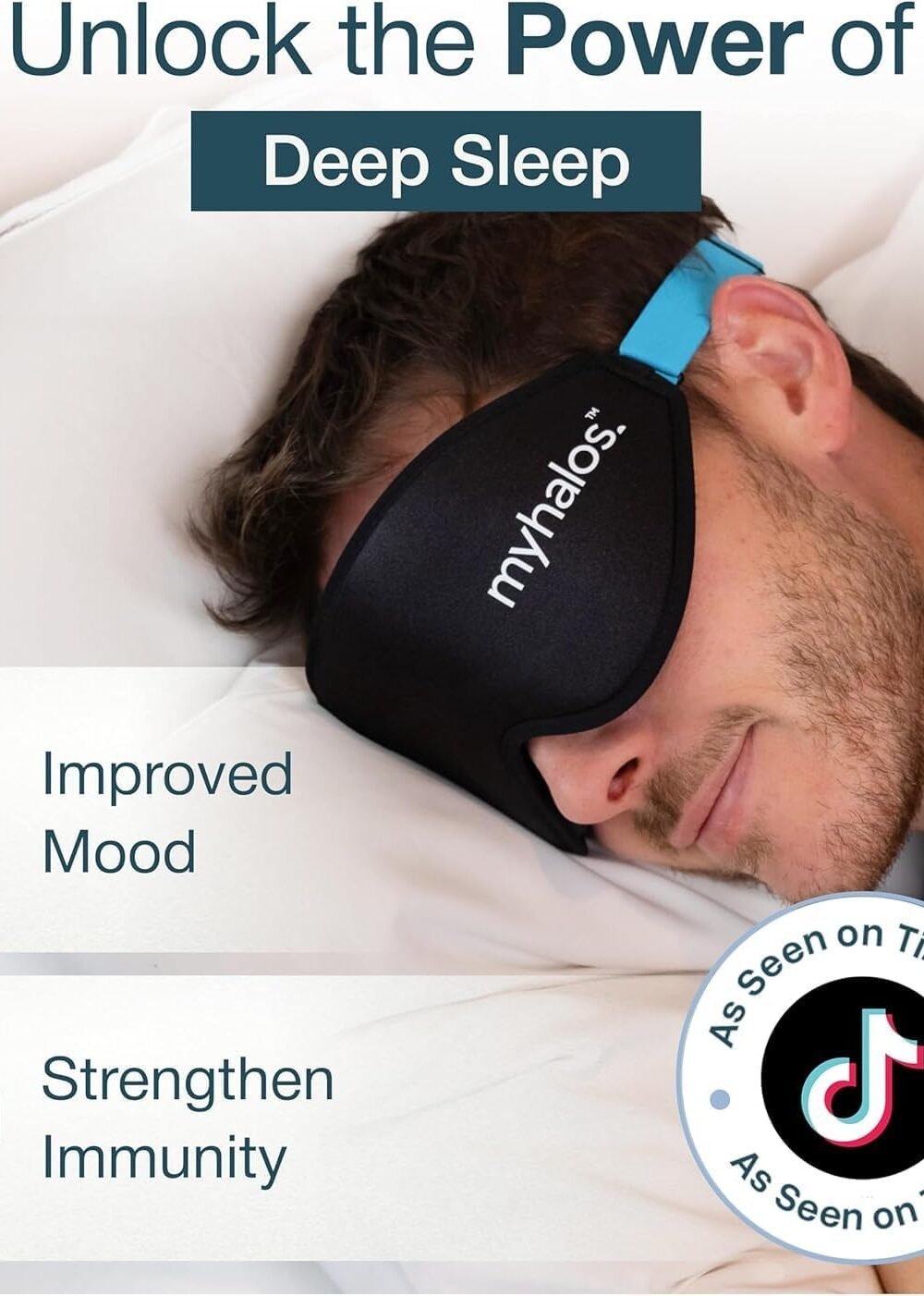 Myhalos® Blackout Sleep Mask - Zero Pressure Foam - Image 4