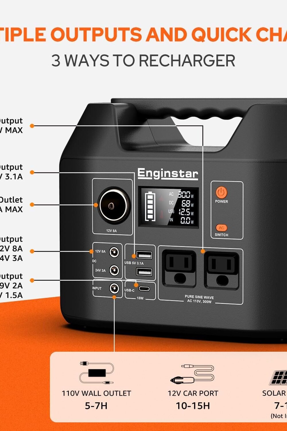 Engstar Portable Power Station - Wh Battery Backup - Image 4