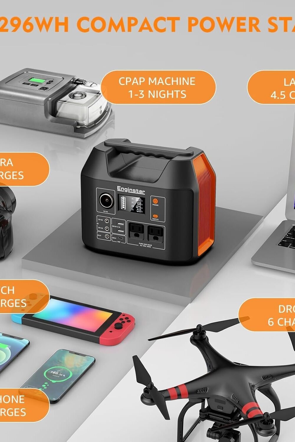 Engstar Portable Power Station - Wh Battery Backup - Image 5