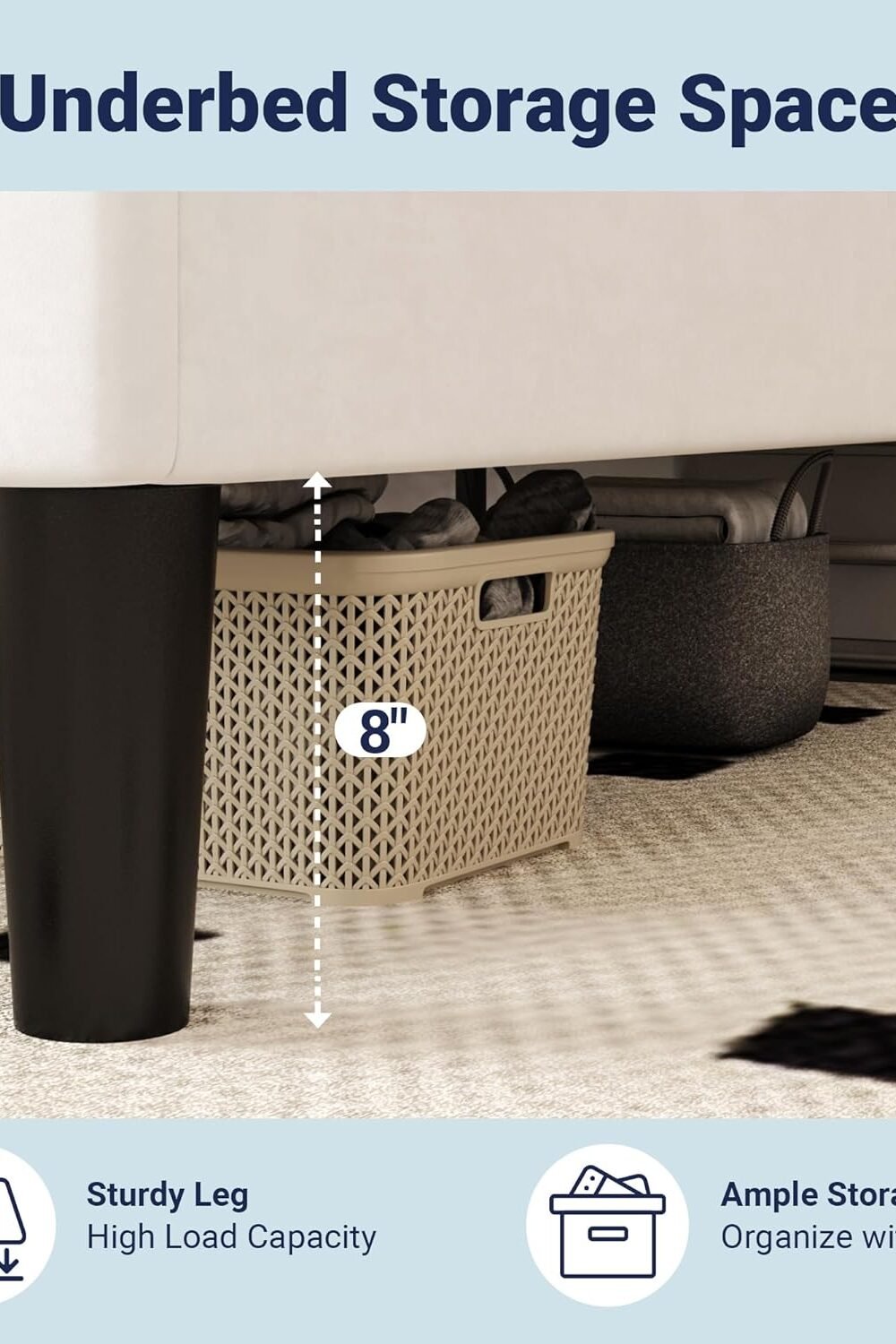 Queen Size Velvet Bed Frame With Usb Chargg Station - Image 7