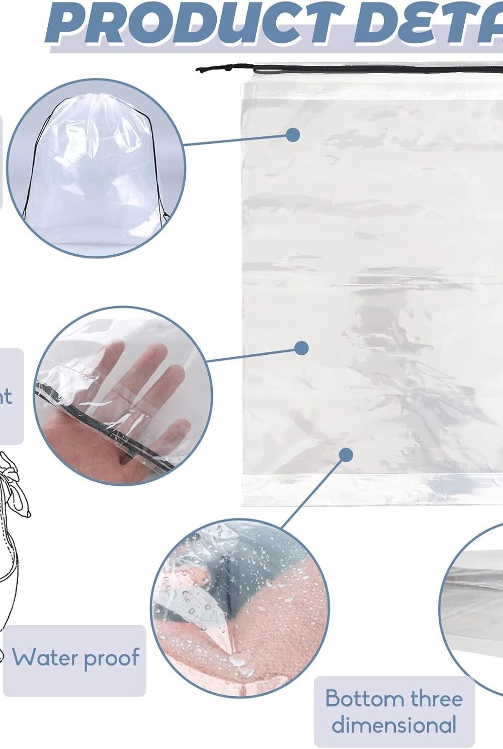 Clear Shoe Bags Avel - Large Drawstrg Organizers - Image 3