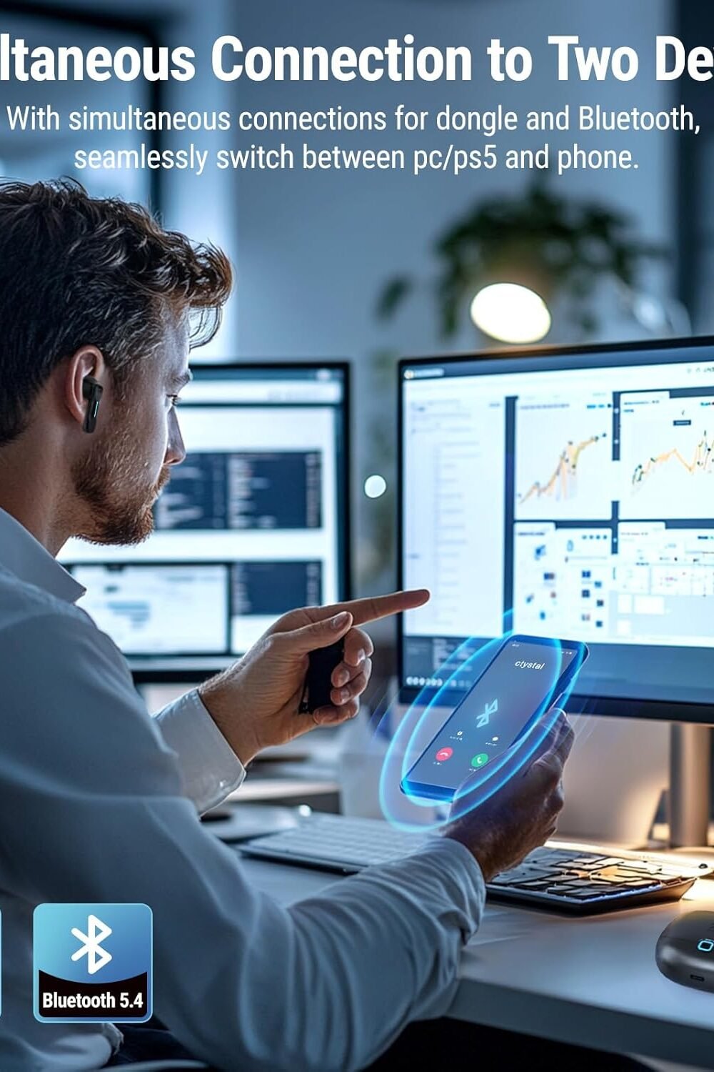 Middle Rabbit Wireless Gamg Earbuds With Mic - Image 3