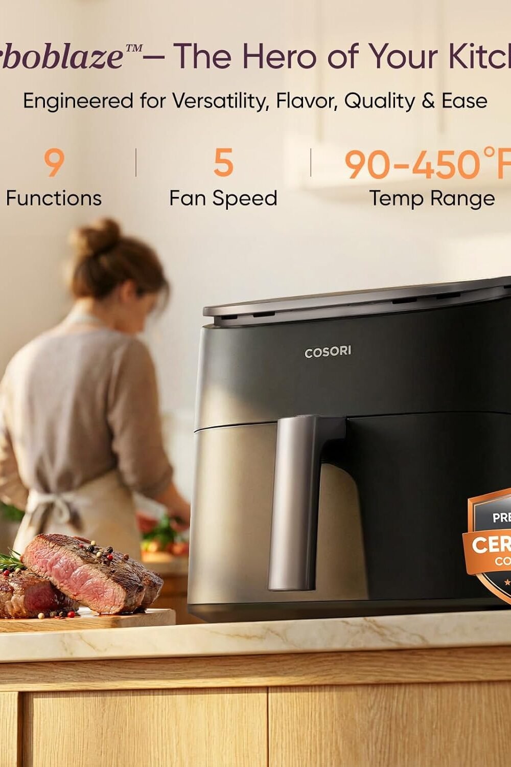 Cosori Turboblaze Ir Fryer Qt - Premium Ceramic - Image 3