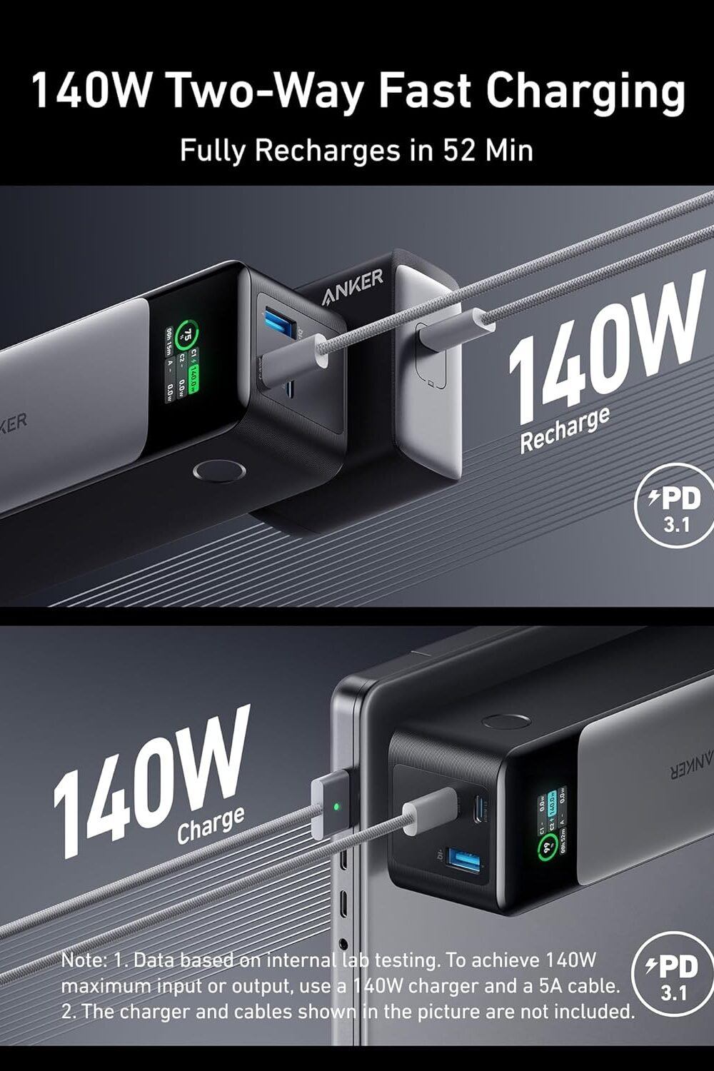 Anker Power Bank W Max -Portable Charger Iphone More - Image 3