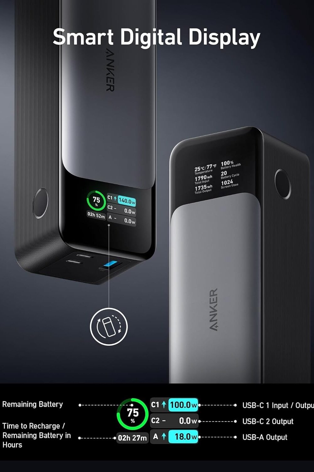 Anker Power Bank W Max -Portable Charger Iphone More - Image 4