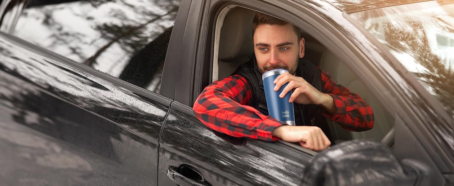 WETOWETO oz Insulated avel Mug - Navy Blue 737