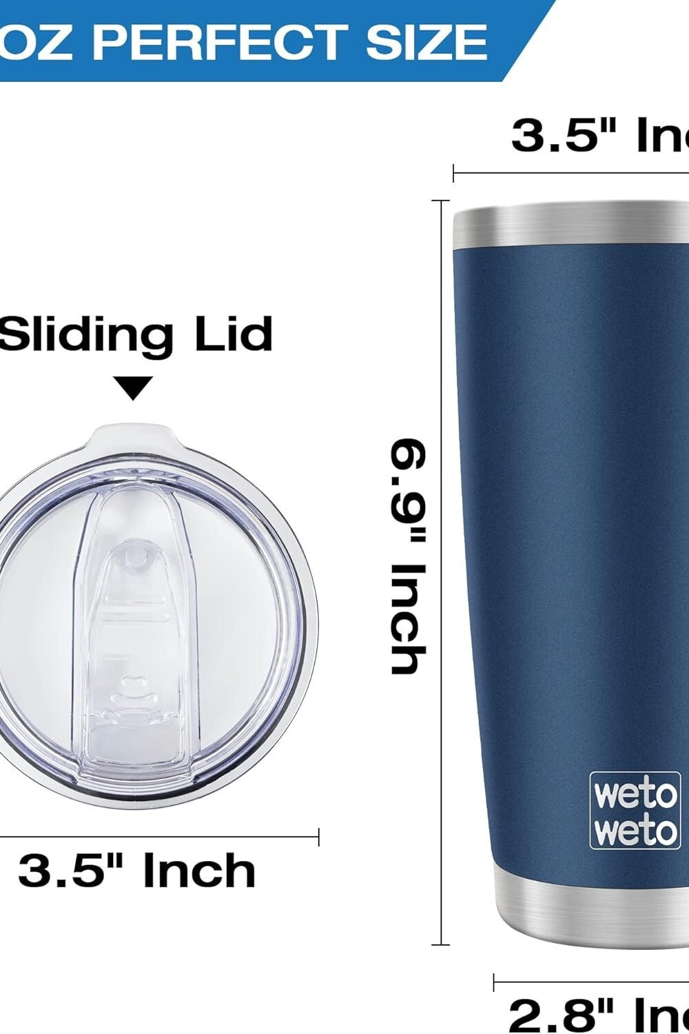 WETOWETO oz Insulated avel Mug - Navy Blue 3 Wetoweto Oz Insulated Avel Mug - Navy Blue - Image 3