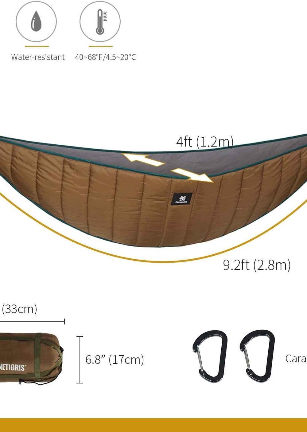 Onetigris Lightweight Hammock Underquilt Campg - Image 5