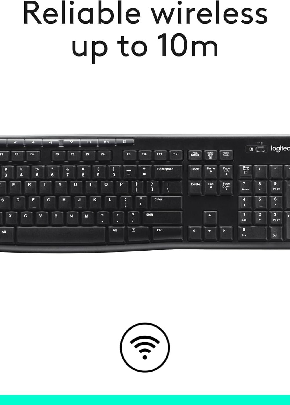 Logitech K Wireless Keyboard - Full-Size With Number Pad - Image 5