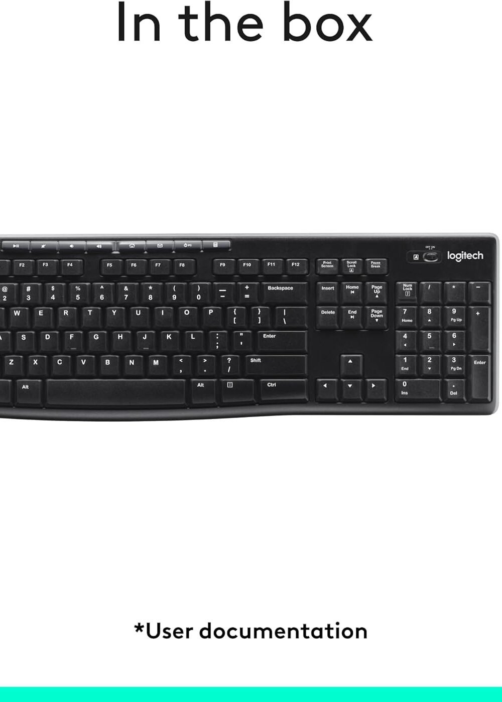 Logitech K Wireless Keyboard - Full-Size With Number Pad - Image 6