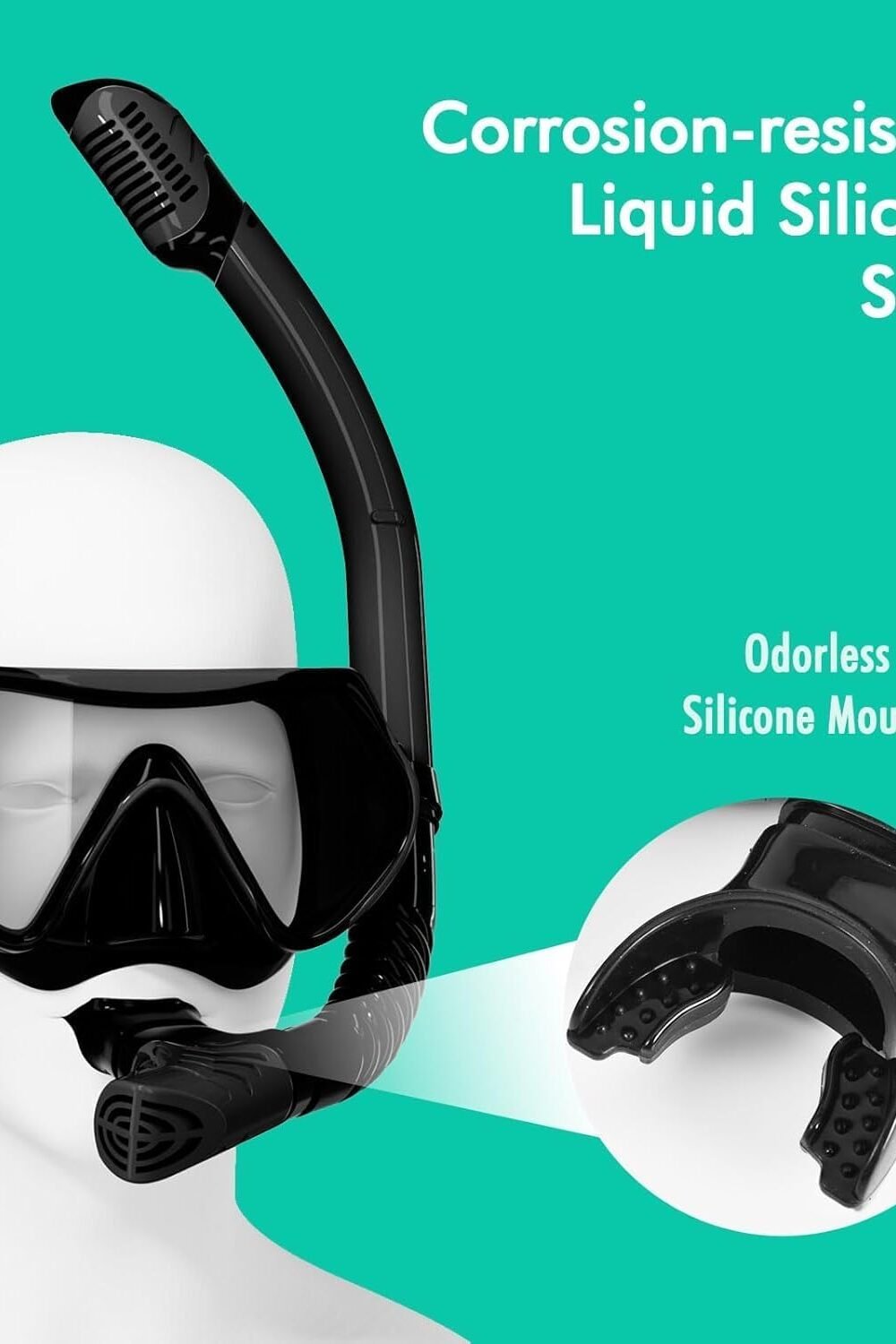 Dult Snorkel Mask Set With Nti-Fog Goggles - Image 4