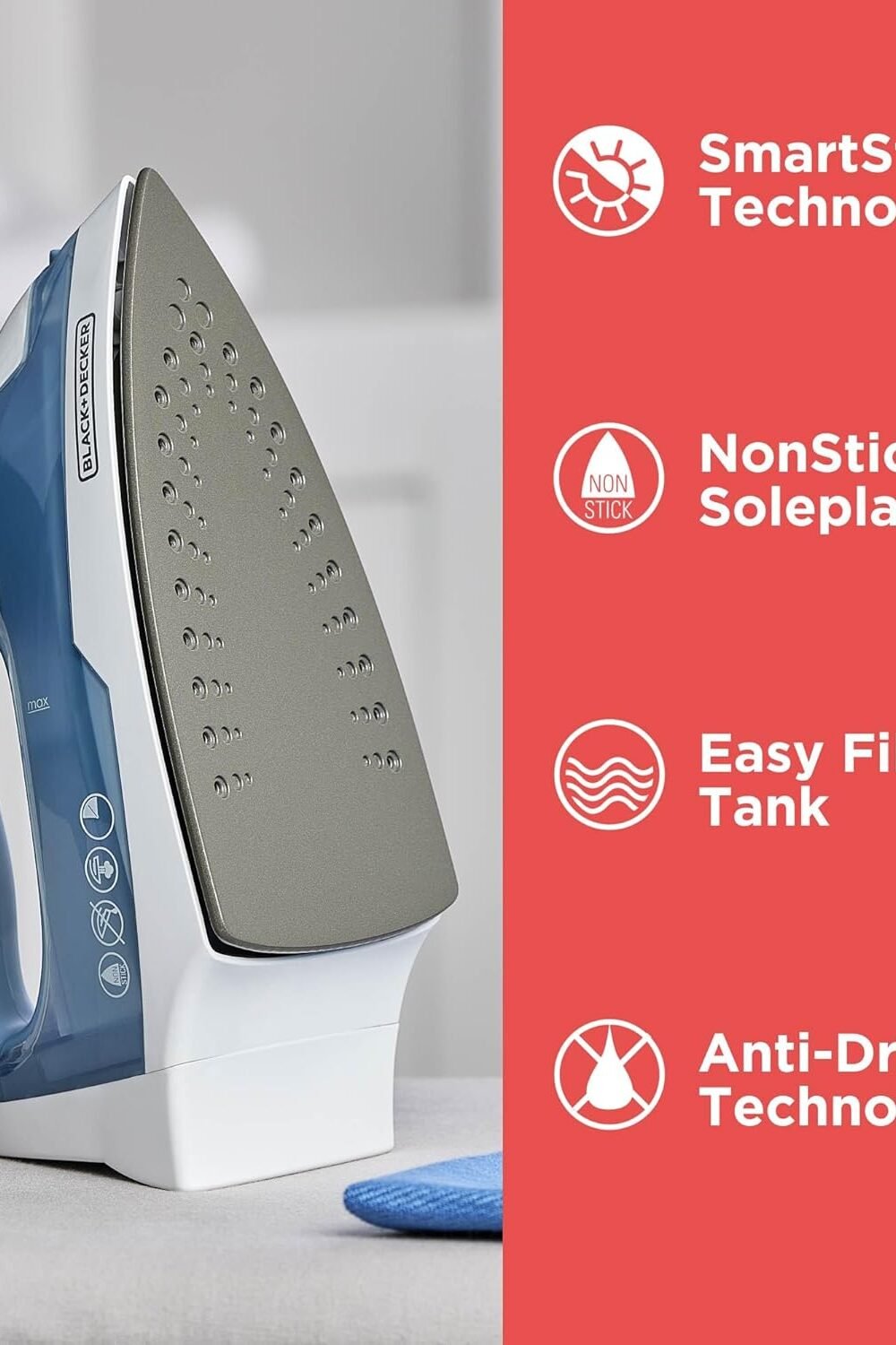 Black+Decker Easy Steam Compact Iron - Image 3