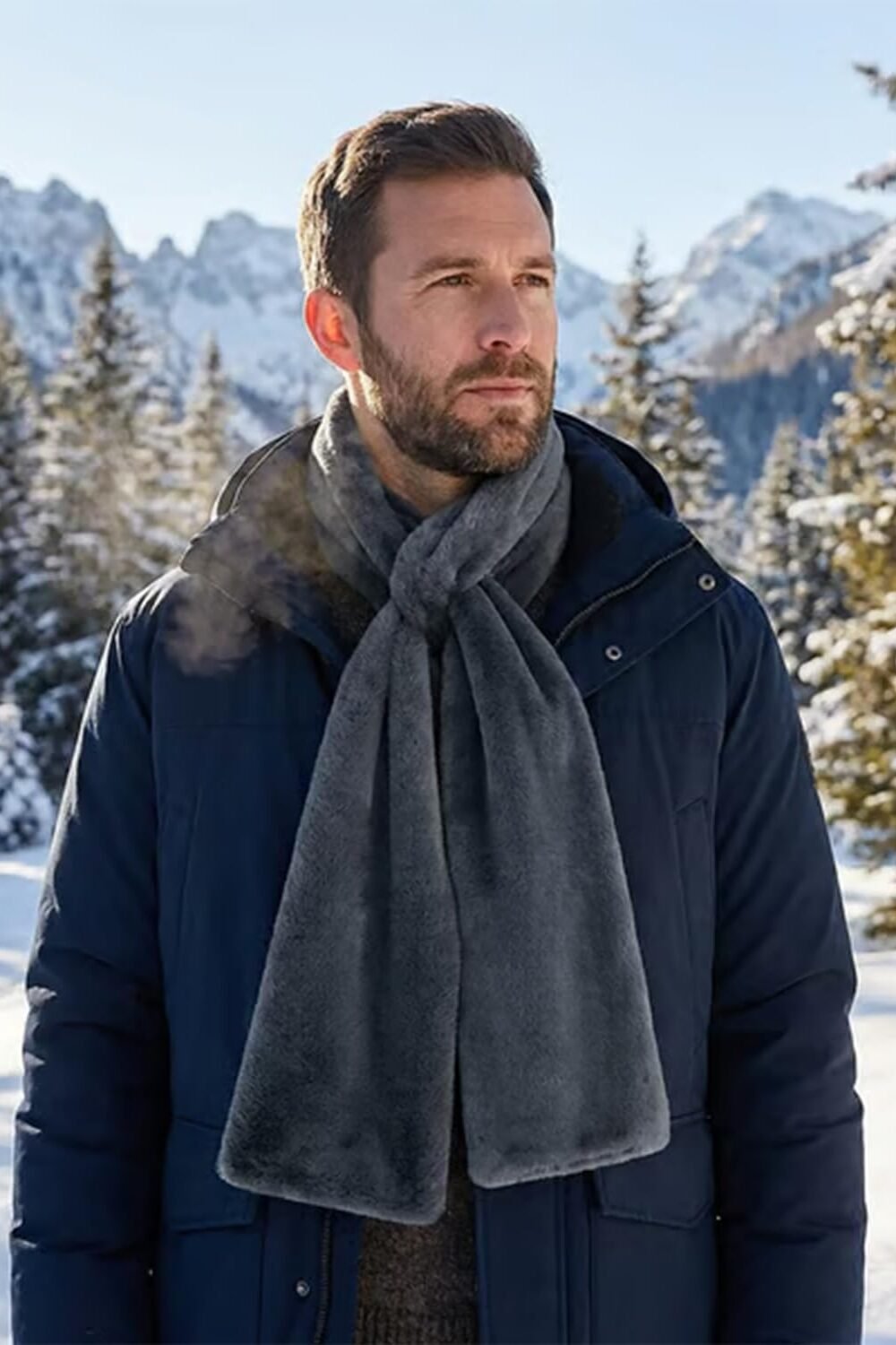 Faux Fur Scarf With Hidden Zipper Pocket - Image 6