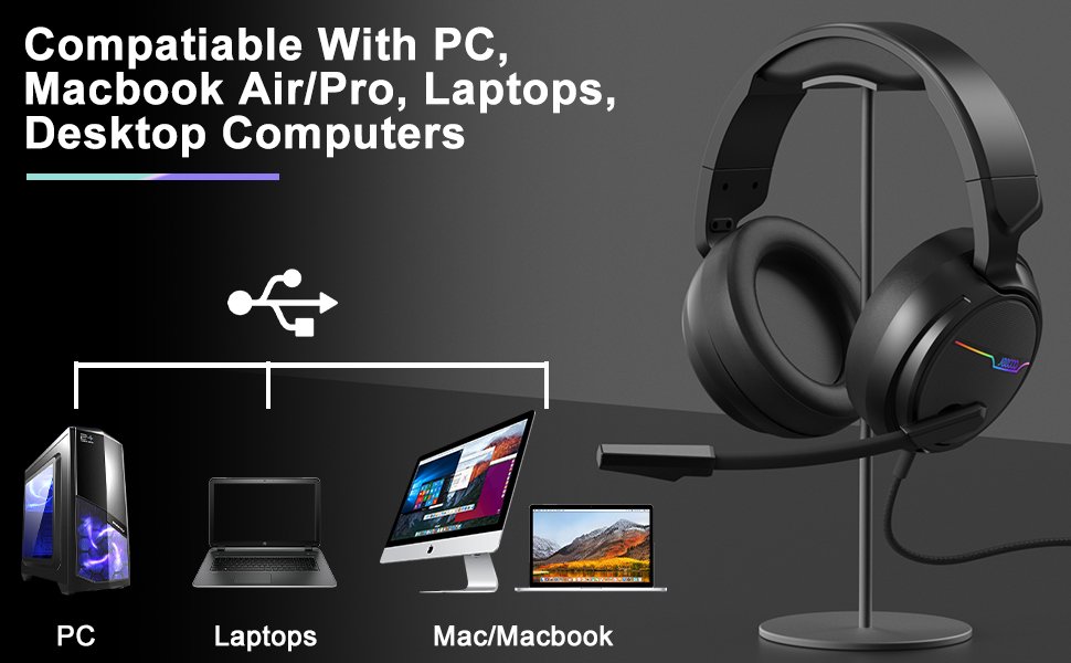 Jeecoo VU Pro Gamg Headset with RGB Lights 537