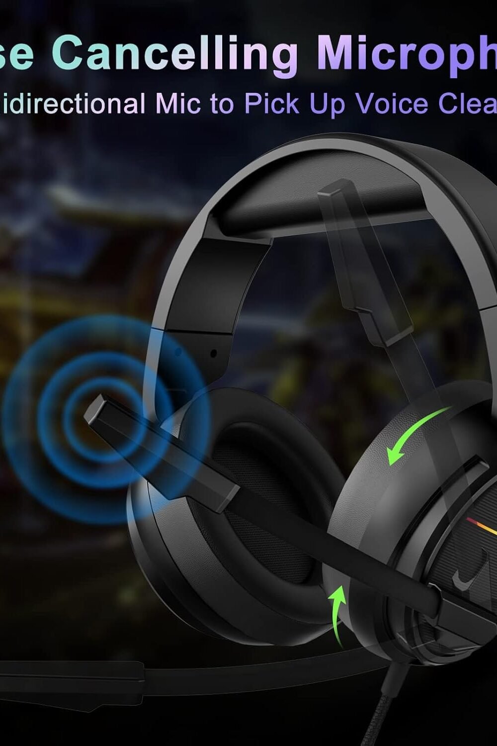 Jeecoo VU Pro Gamg Headset with RGB Lights 4 Jeecoo Vu Pro Gamg Headset With Rgb Lights - Image 4