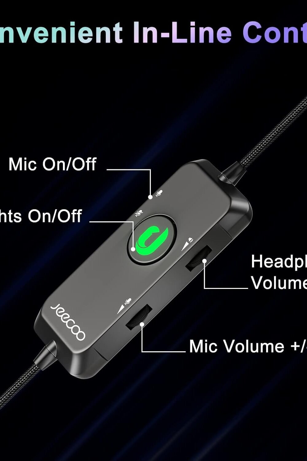 Jeecoo VU Pro Gamg Headset with RGB Lights 9 Jeecoo Vu Pro Gamg Headset With Rgb Lights - Image 9