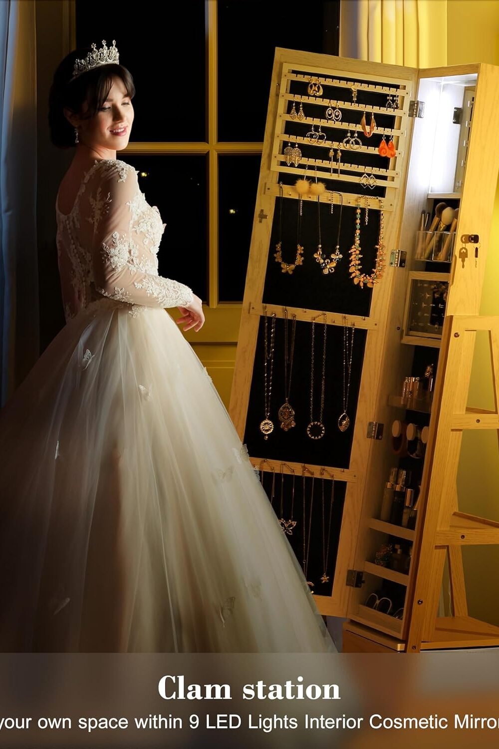 Nicetree Swivel Jewelry Cabet With Led Mirror - Image 4