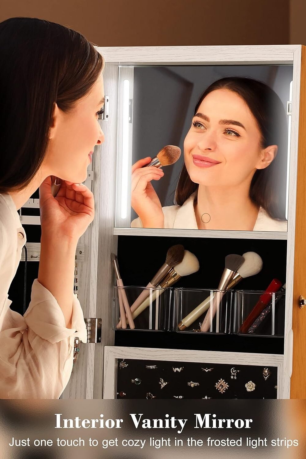 Nicetree Swivel Jewelry Cabet With Led Mirror - Image 6