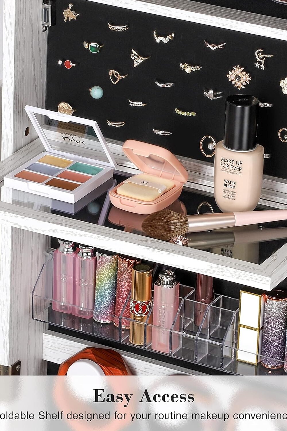 Nicetree Swivel Jewelry Cabet With Led Mirror - Image 7