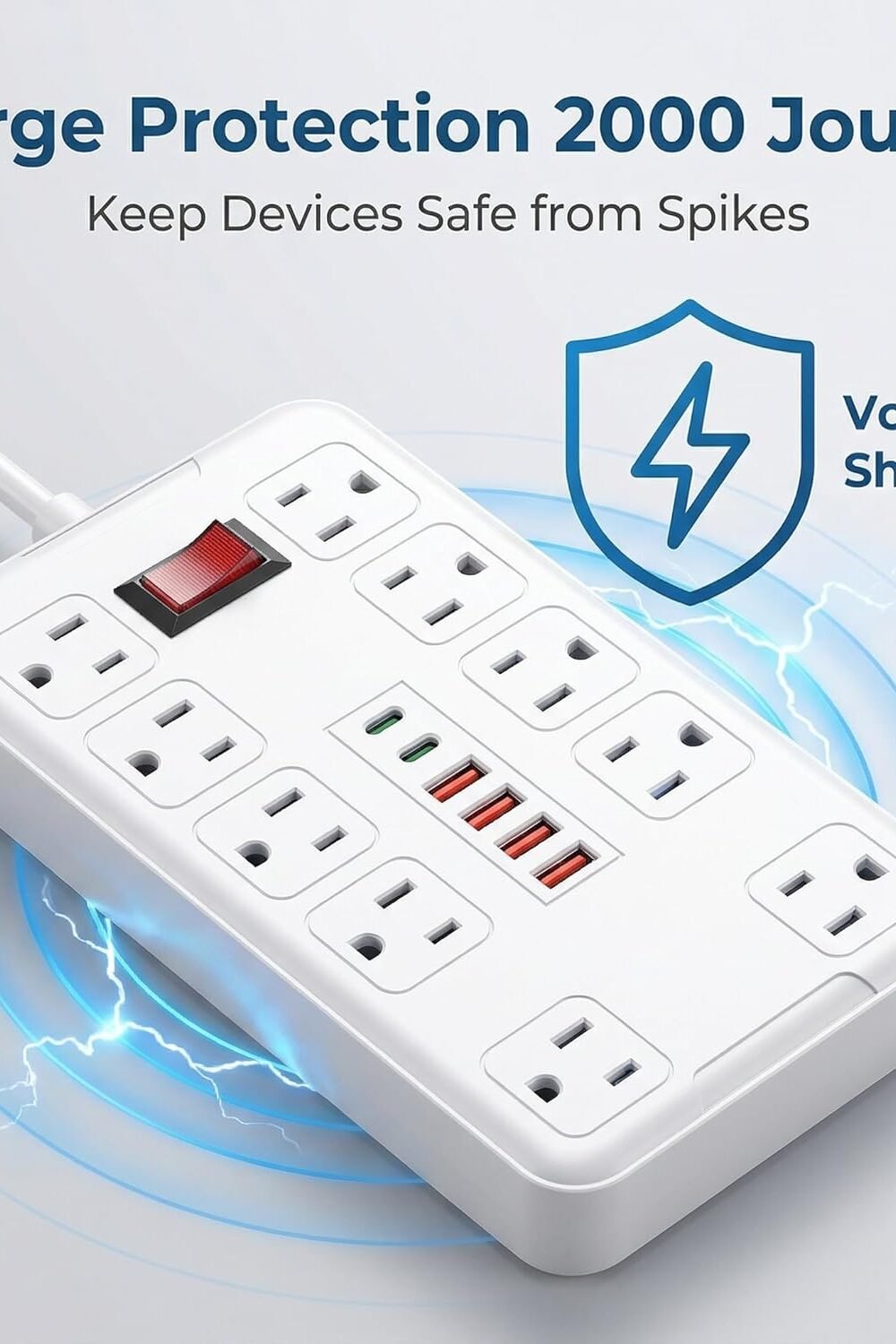 Surge Protecr Power Strip With Usb-C Charger - Image 4