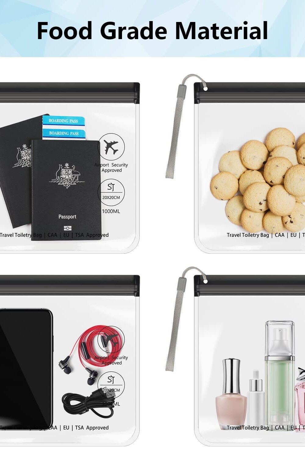 Clear Ts Pproved Quart Size Iletry Bag - Waterproof Leakproo - Image 4