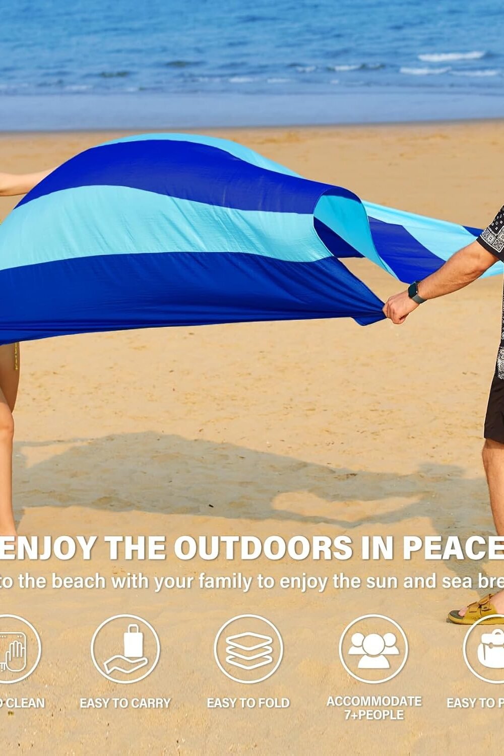 Oversized Waterproof Beach Blanket - Sandproof Lightweight - Image 3