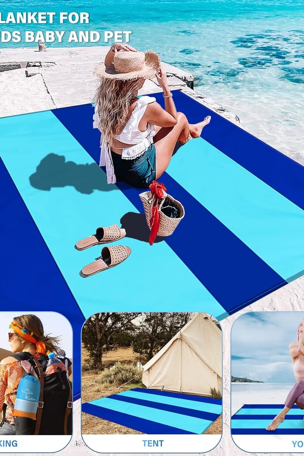 Oversized Waterproof Beach Blanket - Sandproof Lightweight - Image 4