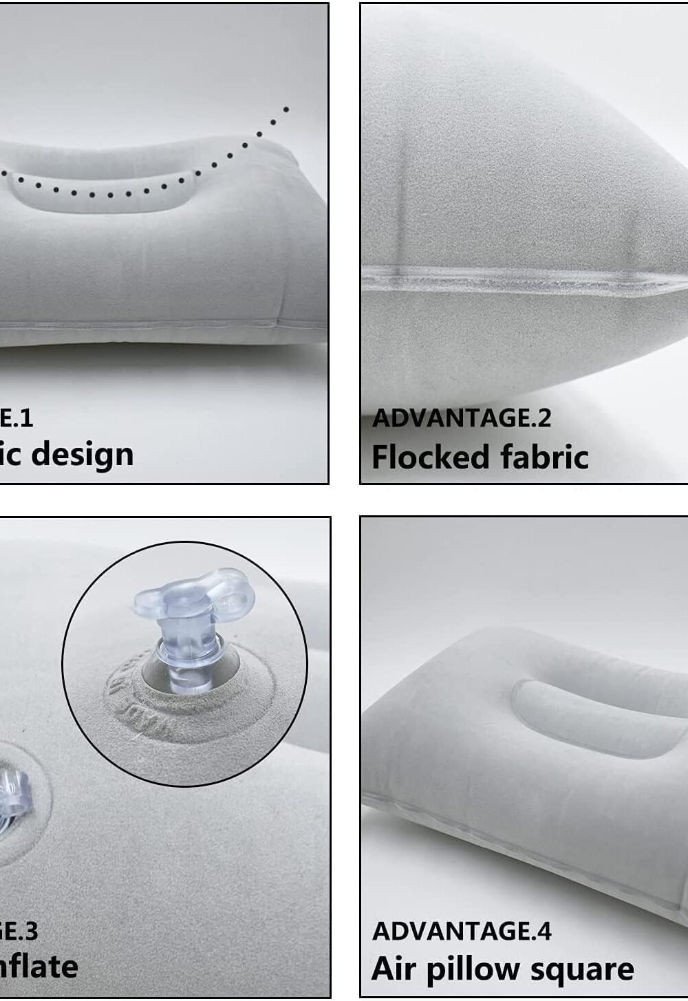 Ultralight Inflatable Avel Pillow - Gray - Image 3