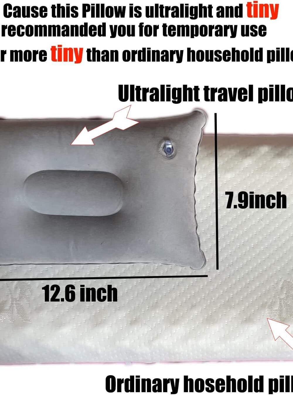 Ultralight Inflatable Avel Pillow - Gray - Image 4