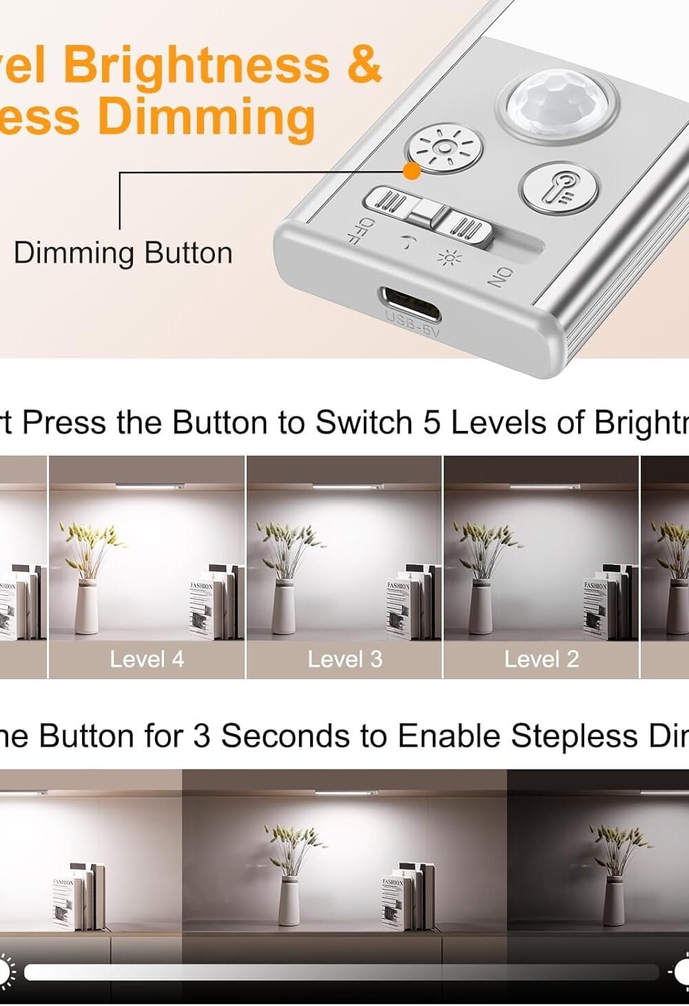 Rechargeable Under Cabet Motion Sensor Lights - Image 5